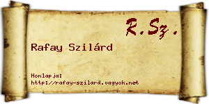 Rafay Szilárd névjegykártya