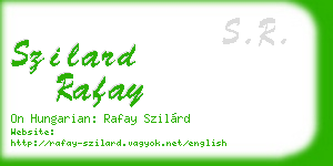 szilard rafay business card
